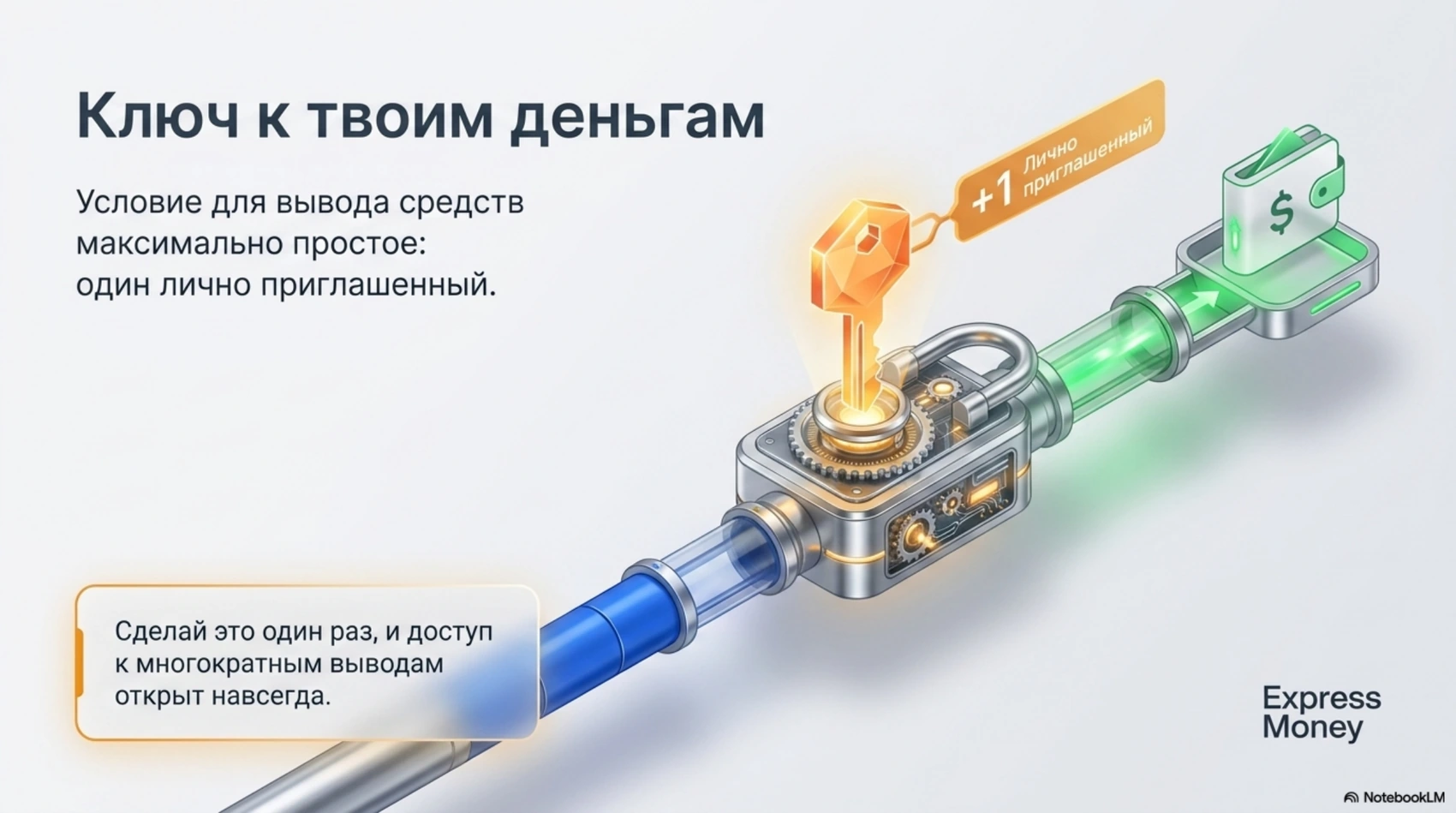 Ключ как символ условия для вывода средств